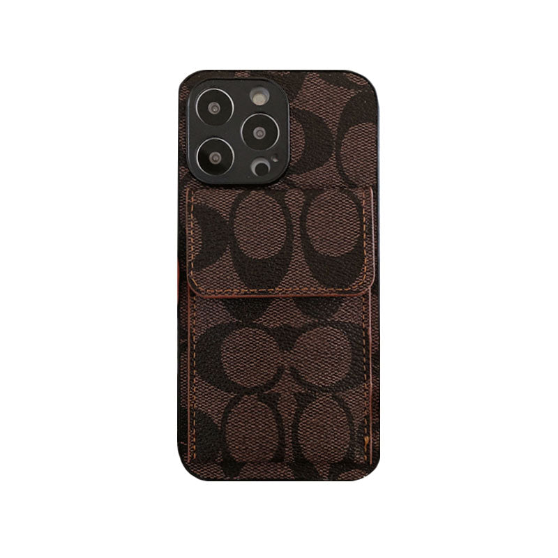 Classic iPhone Case With Wallet Dark Brown-HP240513 mysite