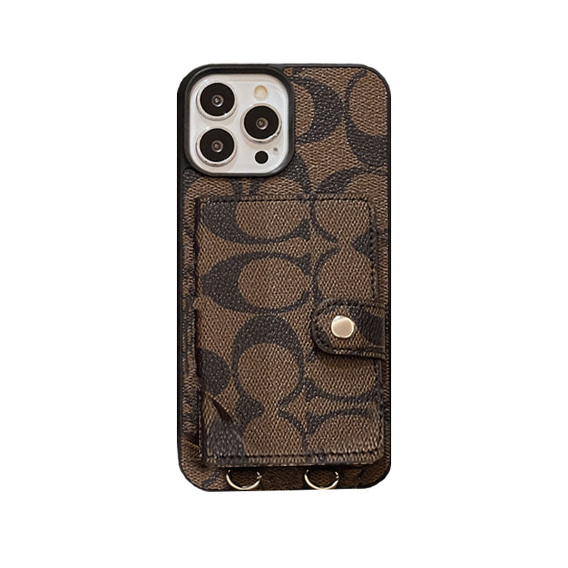 Classic iPhone Case With Wallet And Strap White -SZK240402 mysite