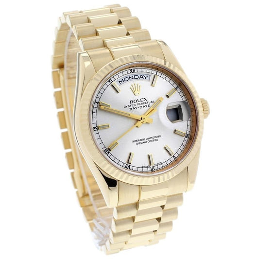 Luxury Automatic Watch for Men Mechanical Wristwatch Stainless Steel Day/Date Gold - White Dia