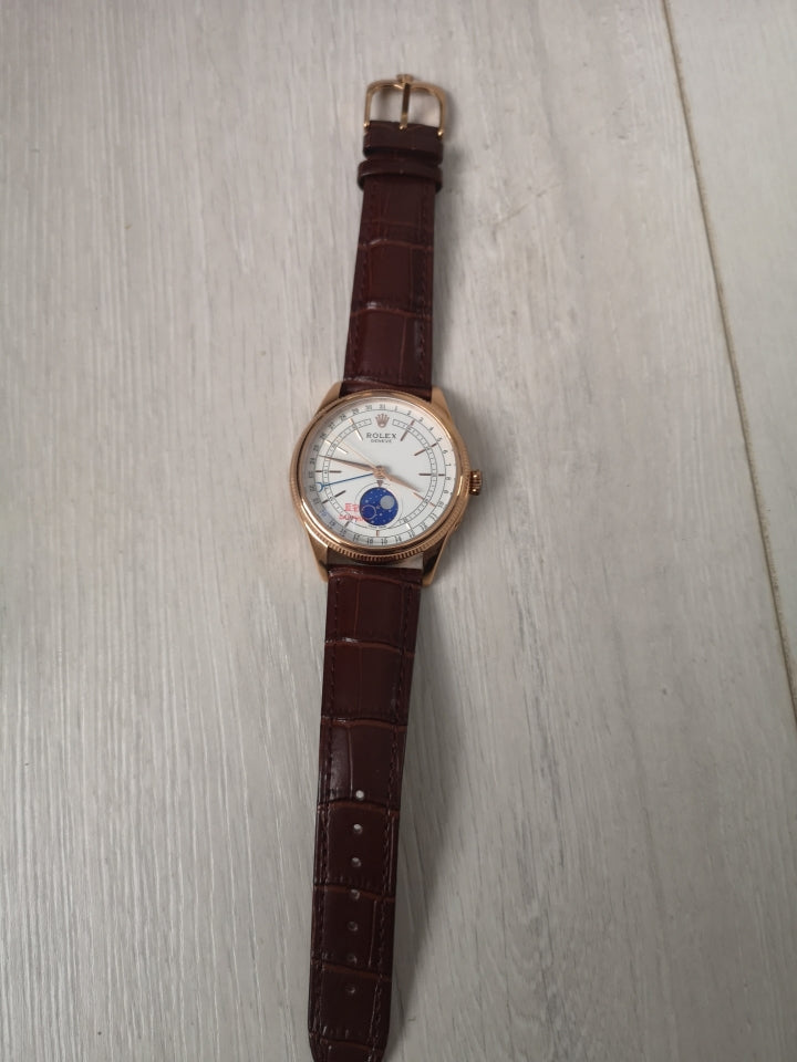 Automatic Watch Replica Cellini Brown Leather 100304