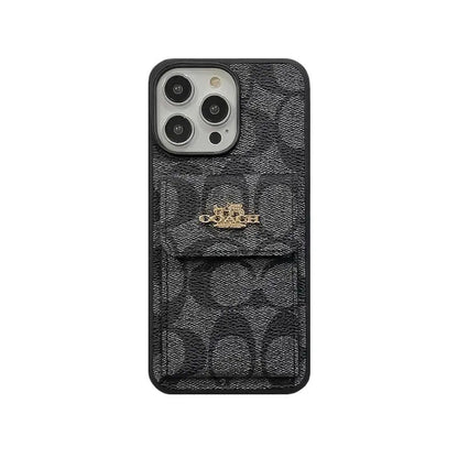 Classic iPhone Case With Card Holder Wallet Coffee -SZK240425-s2 mysite