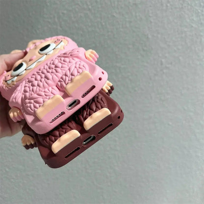 Cute Cartoon Labubu Zimomo Silicon Case | Brown Pink - iPhone Case-s2 mysite