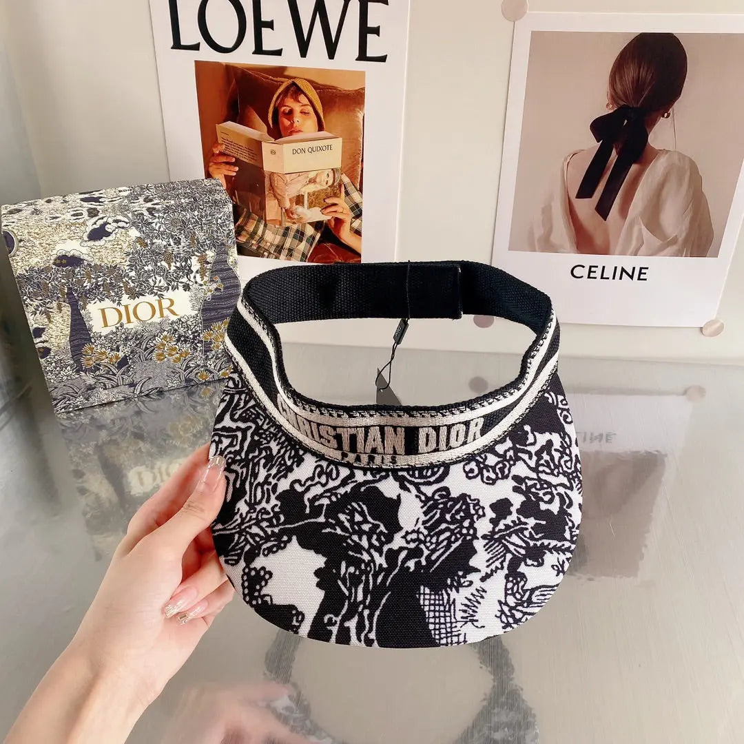 Vintage Embroidered Cotton Sun Visor | Luxury Designer Adjustable Visor Hat-s2 mysite