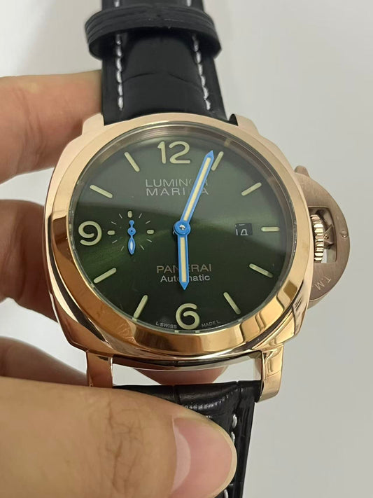 904l LUMINOR Stainless Steel Automatic Mechanical Watch Leather Strap Mens Watches 45MM