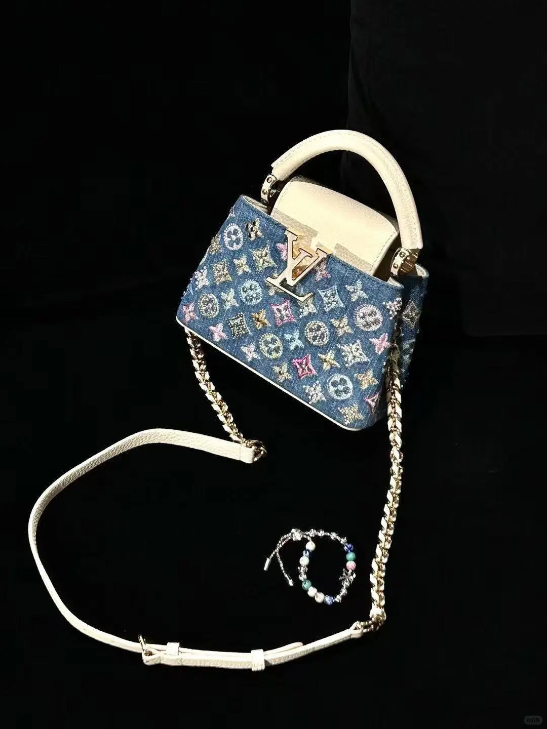Luxury Denim Embellished Capucines Mini Bag-18 mysite