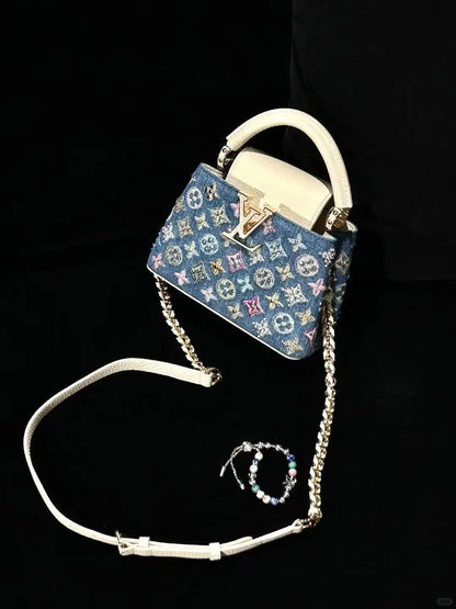 Luxury Denim Embellished Capucines Mini Bag-18 mysite
