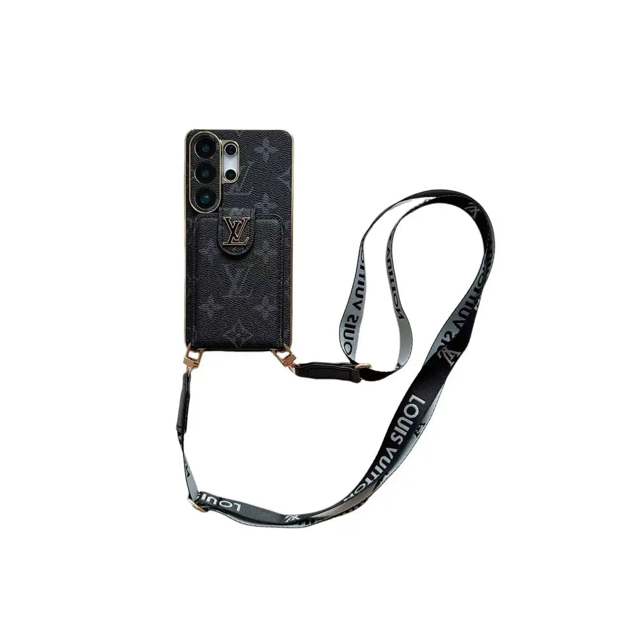 Luxury Monogram Crossbody Phone Case with Card Pocket and Shoulder Strap-1 mysite