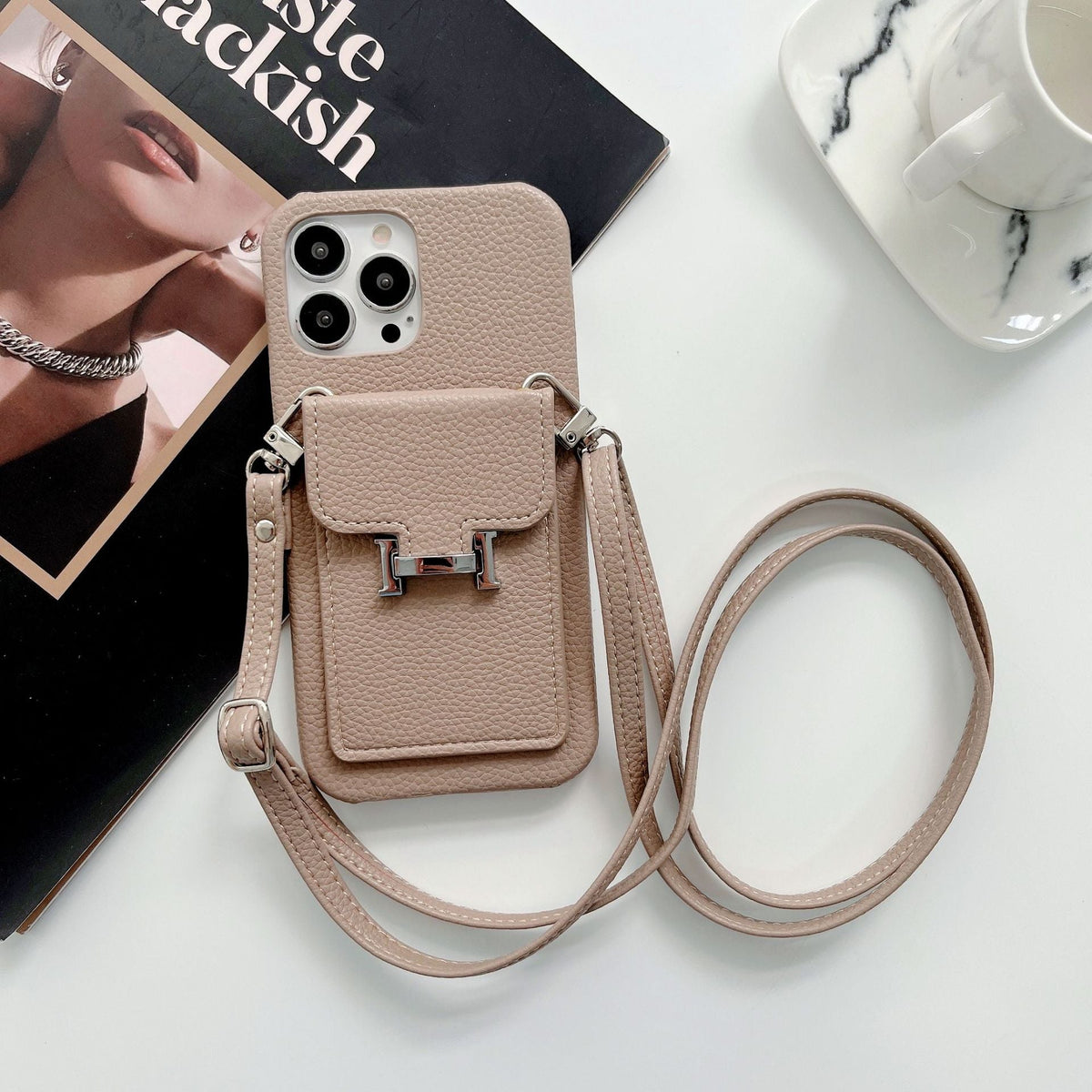 H Card Holder Leather Chain iPhone Case mysite