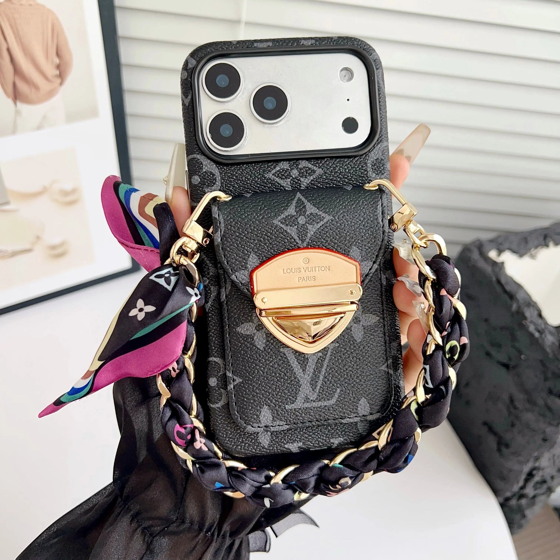 Luxury Crossbody iPhone Case with Card Pocket & Detachable Strap-s2 mysite