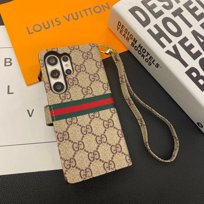 MONOGRAM CANVAS LEATHER WALLET SAMSUNG MOBILE PHONE CASE-1 mysite