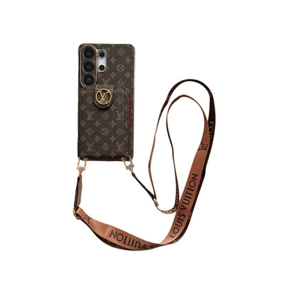 Luxury Monogram Crossbody Phone Case with Card Pocket and Shoulder Strap-1 mysite
