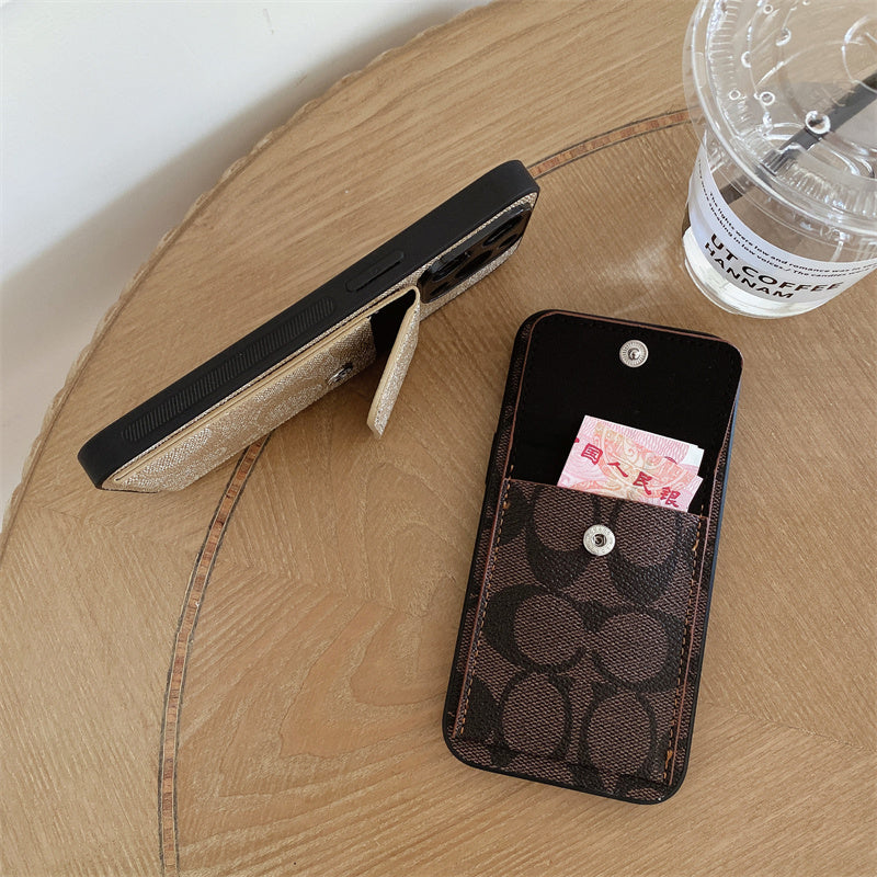 Classic iPhone Case With Wallet Dark Brown-HP240513 mysite