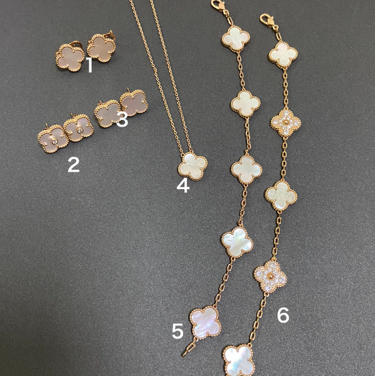 Vintage Leaves Shell Bracelet & Earrings & Necklace 6 Set ( 3 Color) mysite