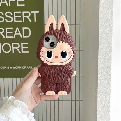 Cute Cartoon Labubu Zimomo Silicon Case | Brown Pink - iPhone Case-s2 mysite