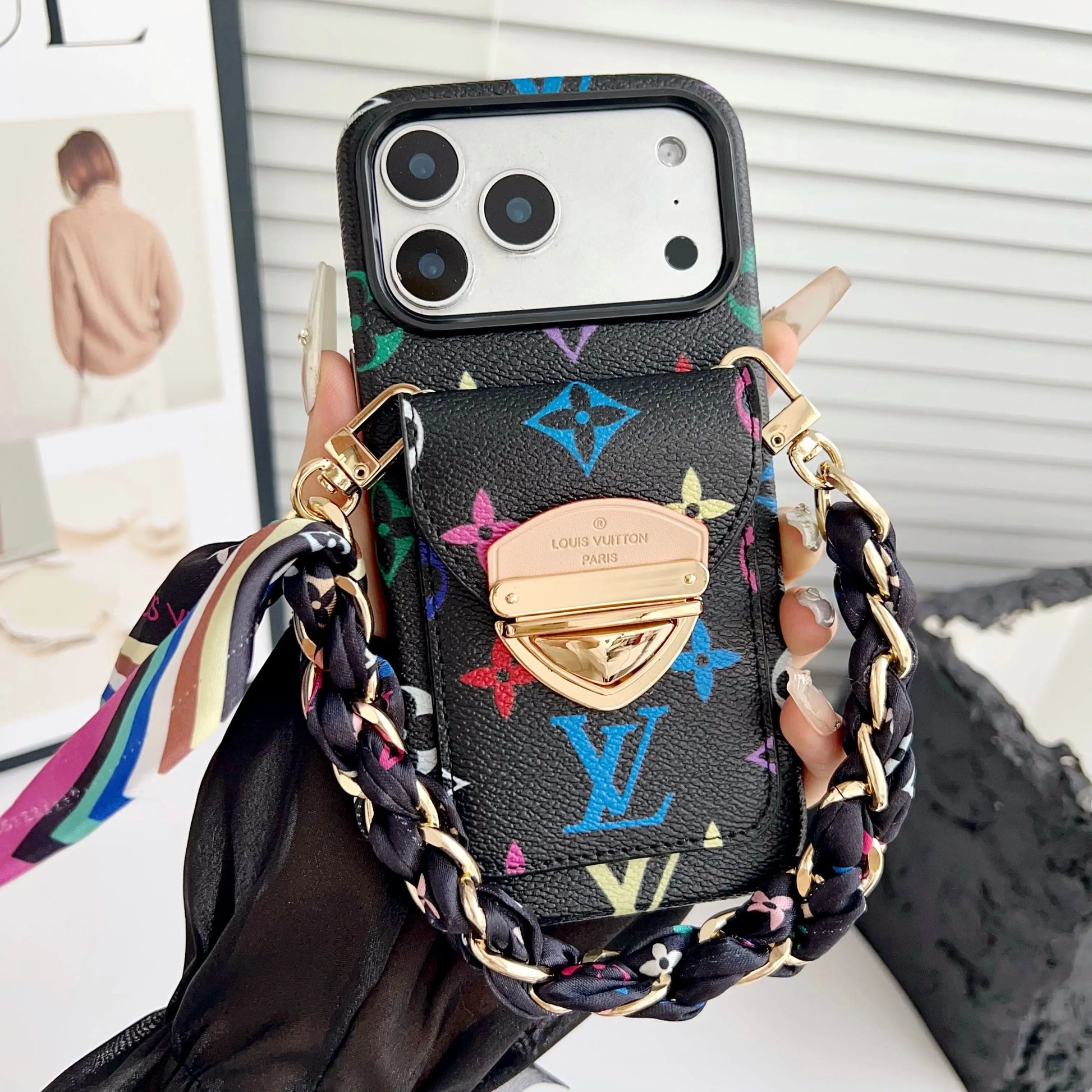 Luxury Crossbody iPhone Case with Card Pocket & Detachable Strap-s2 mysite