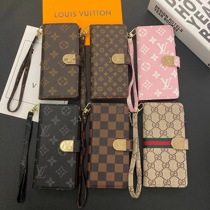 MONOGRAM CANVAS LEATHER WALLET SAMSUNG MOBILE PHONE CASE-1 mysite