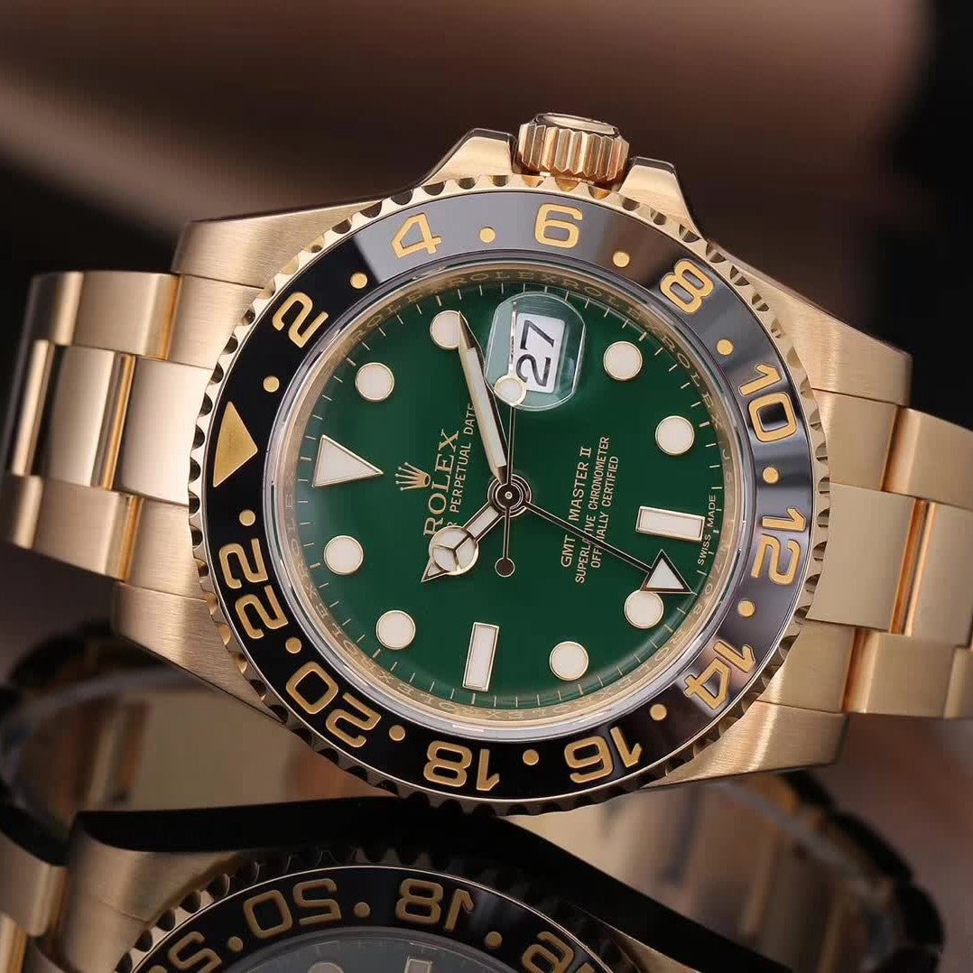 Automatic Watch Replica GMT Master II GOLD GREEN 100711