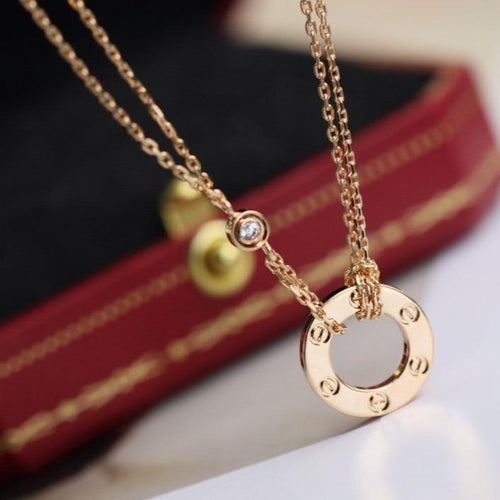 LOVE NECKLACE ADJUSTABLE ROSE GOLD 2 DIAMOND mysite