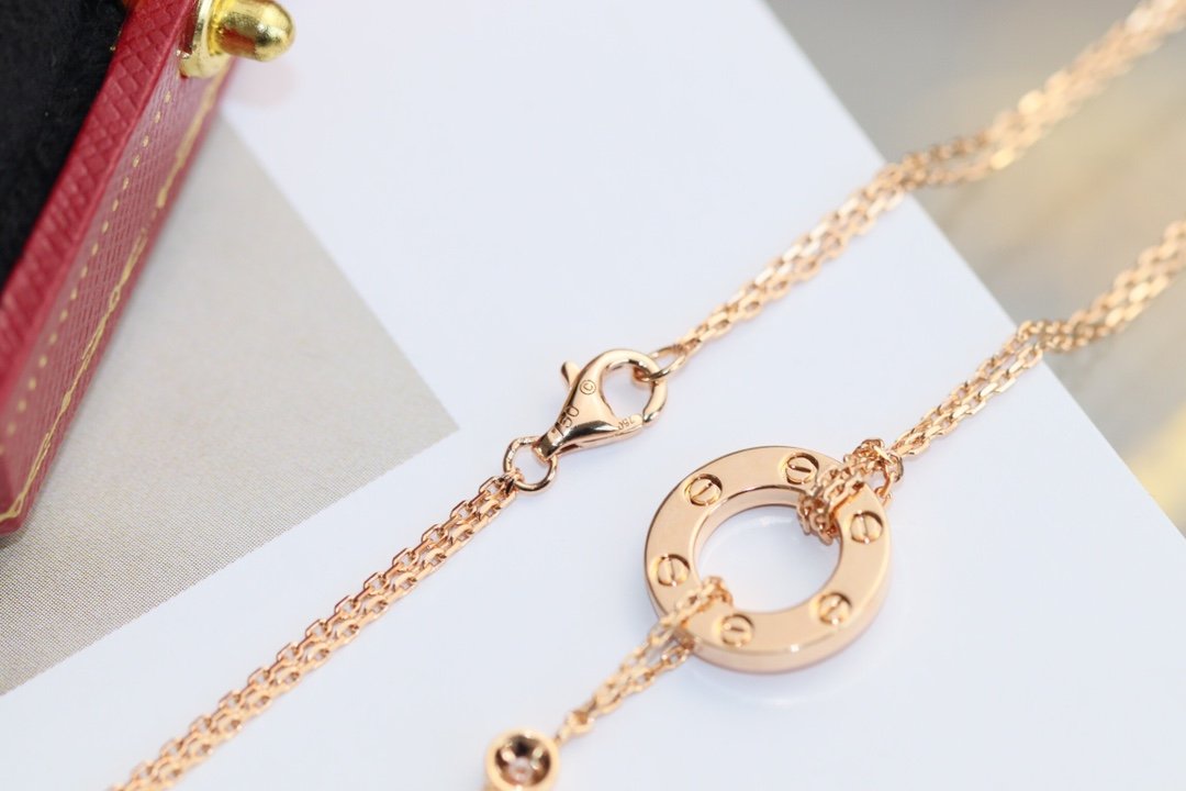 LOVE NECKLACE ADJUSTABLE ROSE GOLD 2 DIAMOND mysite