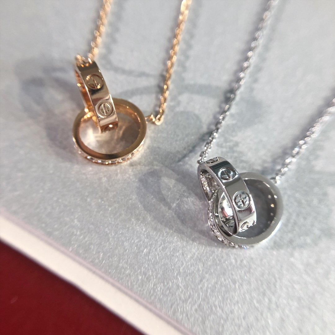 LOVE NECKLACE ROSE GOLD AND SILVER DIAMOND mysite