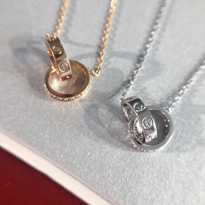 LOVE NECKLACE ROSE GOLD AND SILVER DIAMOND mysite