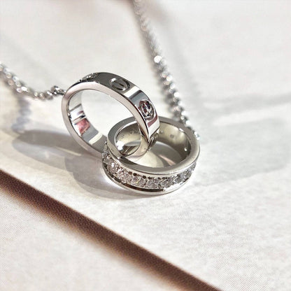 LOVE NECKLACE ROSE GOLD AND SILVER DIAMOND mysite