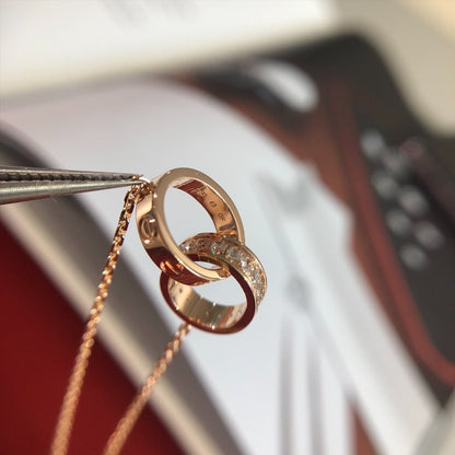 LOVE NECKLACE ROSE GOLD AND SILVER DIAMOND mysite