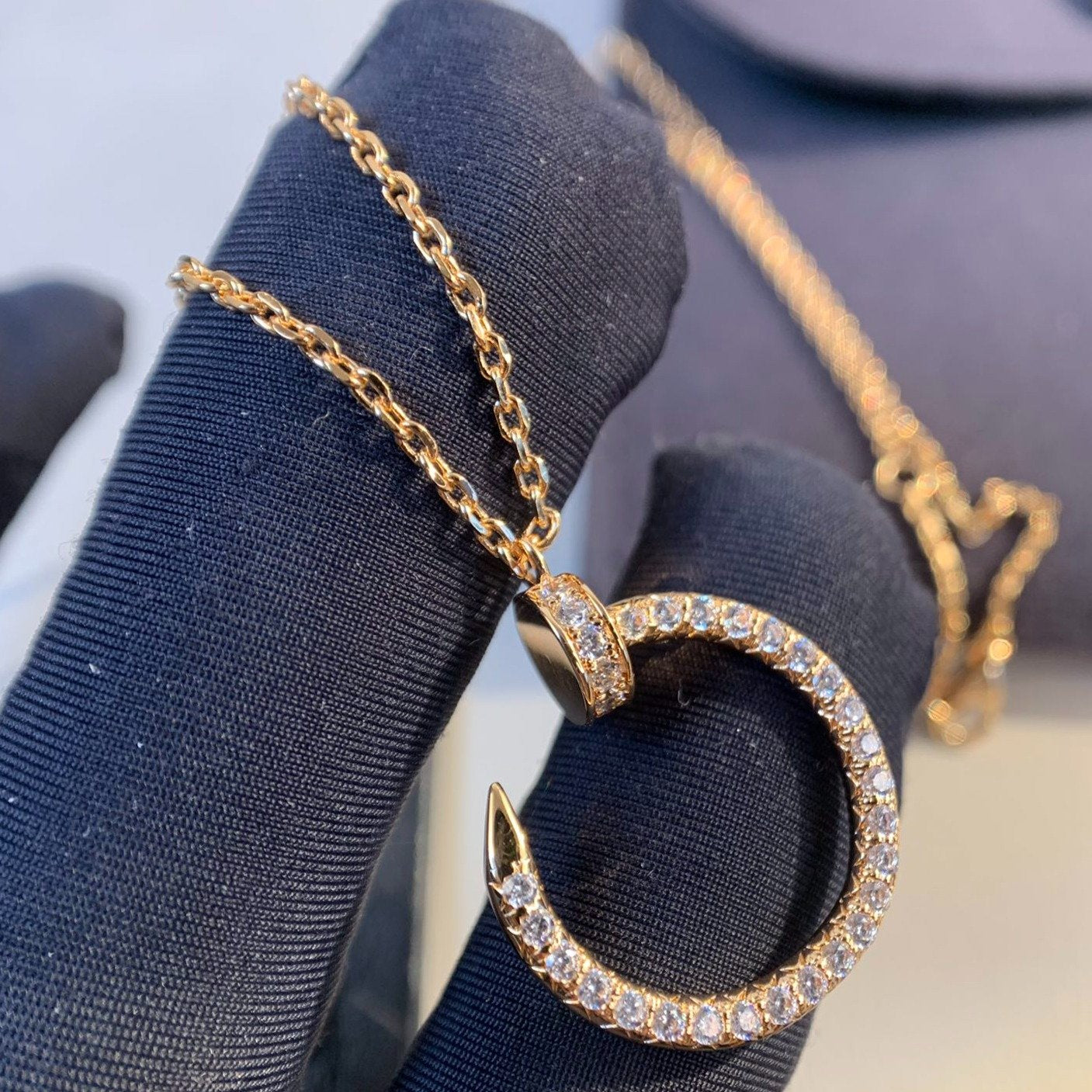 JUSTE NECKLACE 2.2MM PINK GOLD FULL DIAMONDS mysite