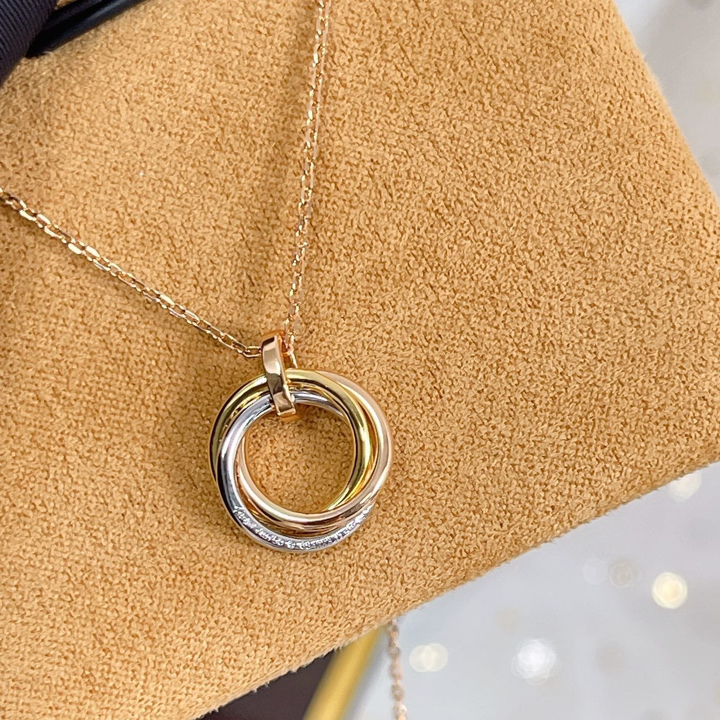 TRINITY NECKLACE SILVER GOLD PINK GOLD DIAMONDS mysite