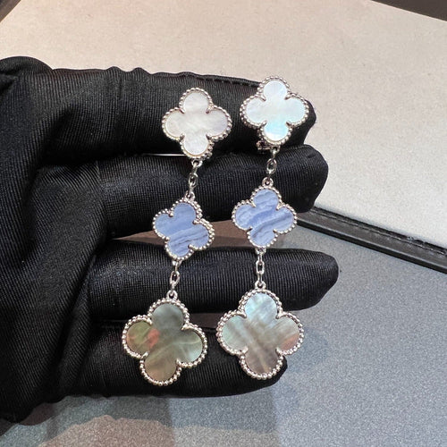 MOP 3 MOTIFS SILVER EARRINGS mysite