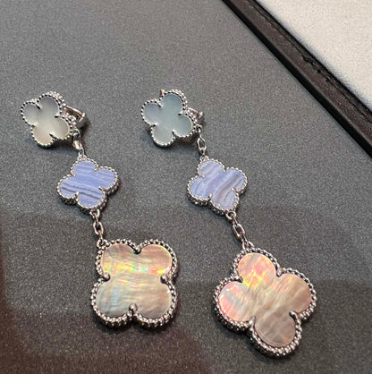 MOP 3 MOTIFS SILVER EARRINGS mysite