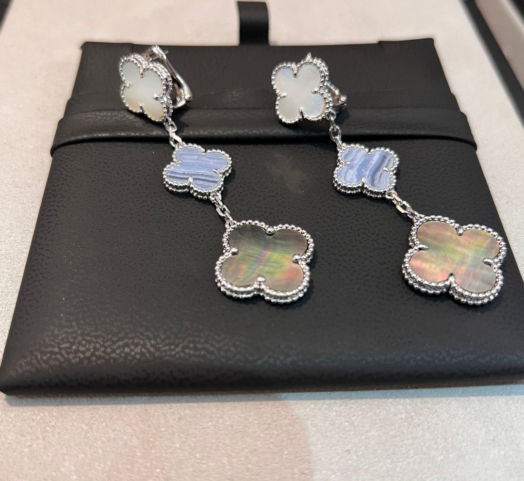 MOP 3 MOTIFS SILVER EARRINGS mysite