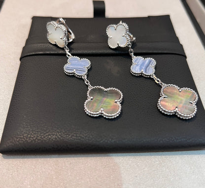 MOP 3 MOTIFS SILVER EARRINGS mysite