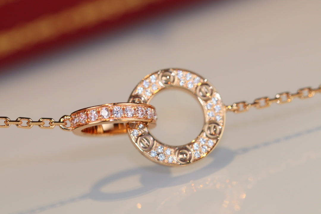 LOVE DOUBLE RING DIAMOND NECKLACE mysite