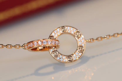 LOVE DOUBLE RING DIAMOND NECKLACE mysite