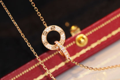LOVE DOUBLE RING DIAMOND NECKLACE mysite