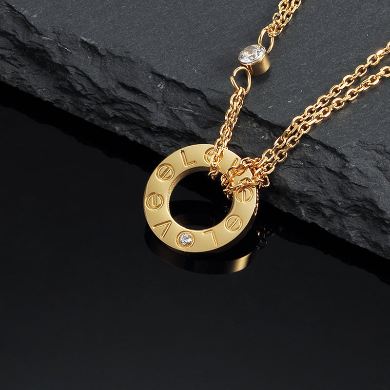 LOVE NECKLACE 16MM 2 DIAMONDS mysite