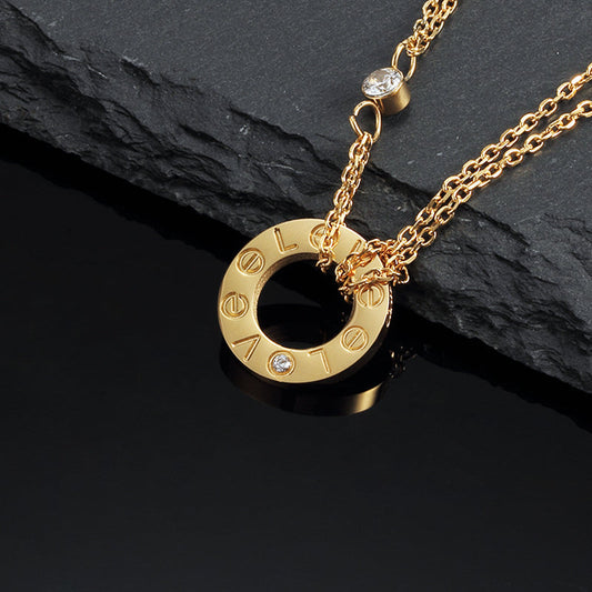 LOVE NECKLACE 16MM 2 DIAMONDS mysite