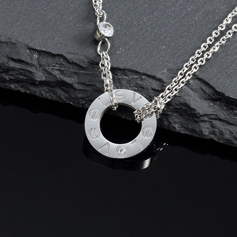 LOVE NECKLACE 16MM 2 DIAMONDS mysite