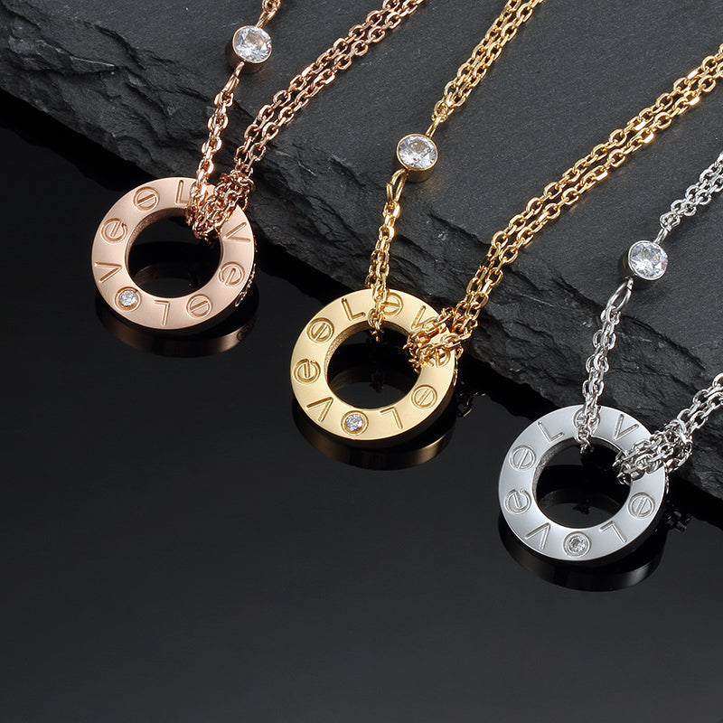 LOVE NECKLACE 16MM 2 DIAMONDS mysite