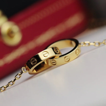 LOVE NECKLACE DOUBLE RING GOLD mysite