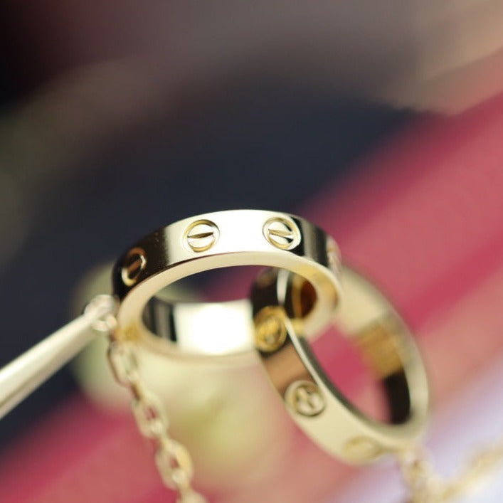 LOVE NECKLACE DOUBLE RING GOLD mysite