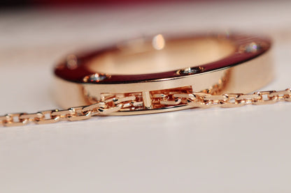 LOVE NECKLACE 16MM 6 DIAMONDS PINK GOLD mysite