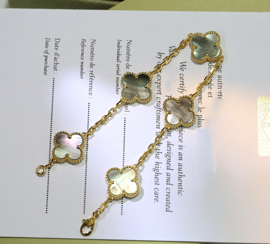 BLACK MOP PINK GOLD BRACELET 5 MOTIFS mysite