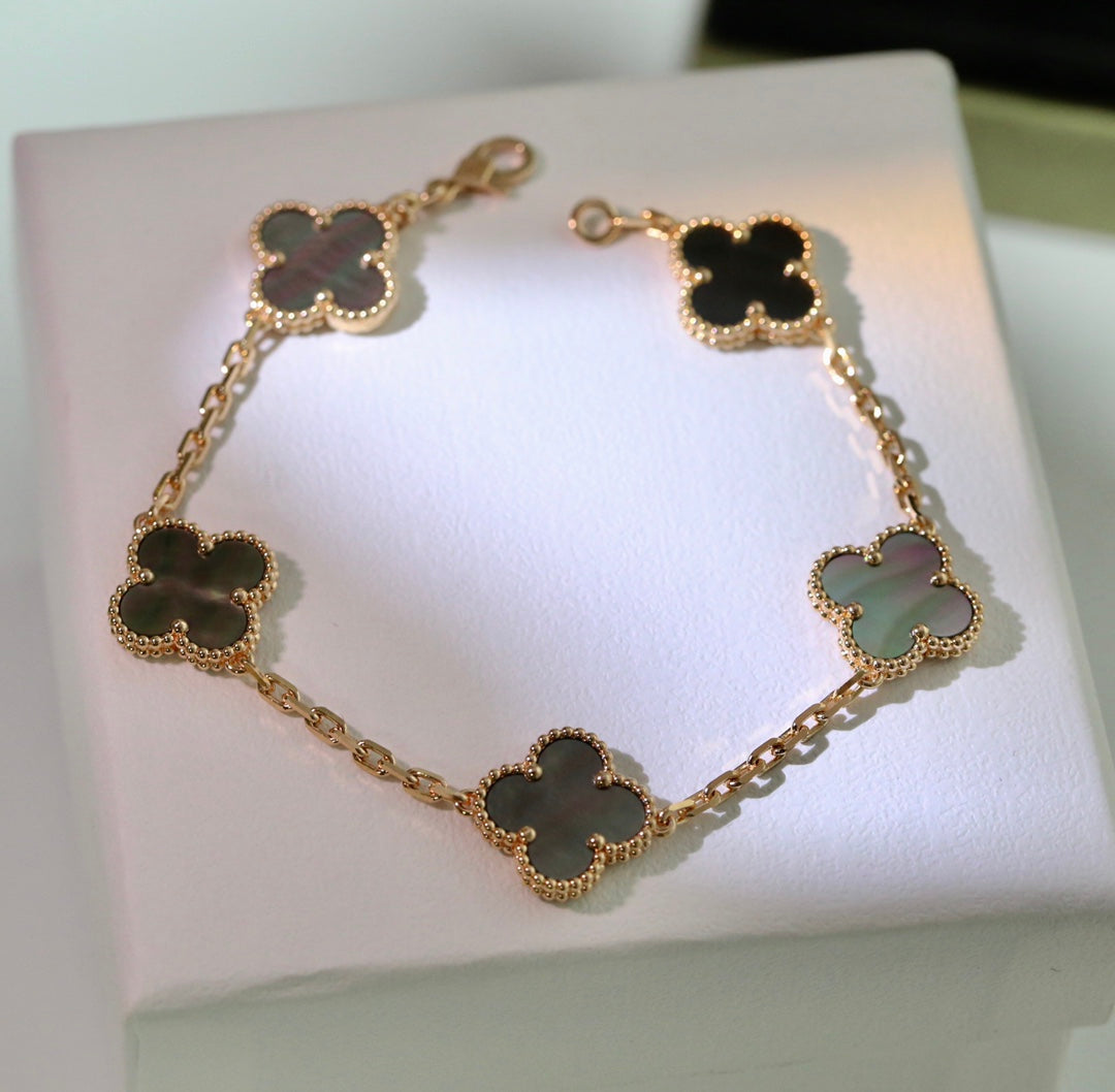 BLACK MOP PINK GOLD BRACELET 5 MOTIFS mysite