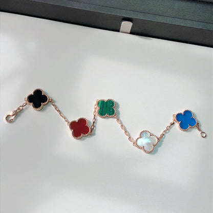MULTICOLOR PINK GOLD BRACELET 5 MOTIFS mysite
