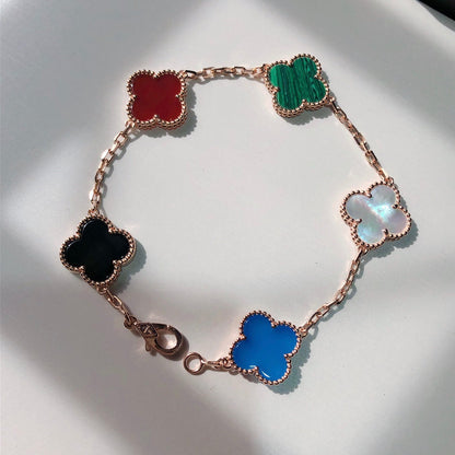 MULTICOLOR PINK GOLD BRACELET 5 MOTIFS mysite