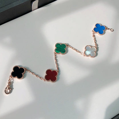 MULTICOLOR PINK GOLD BRACELET 5 MOTIFS mysite
