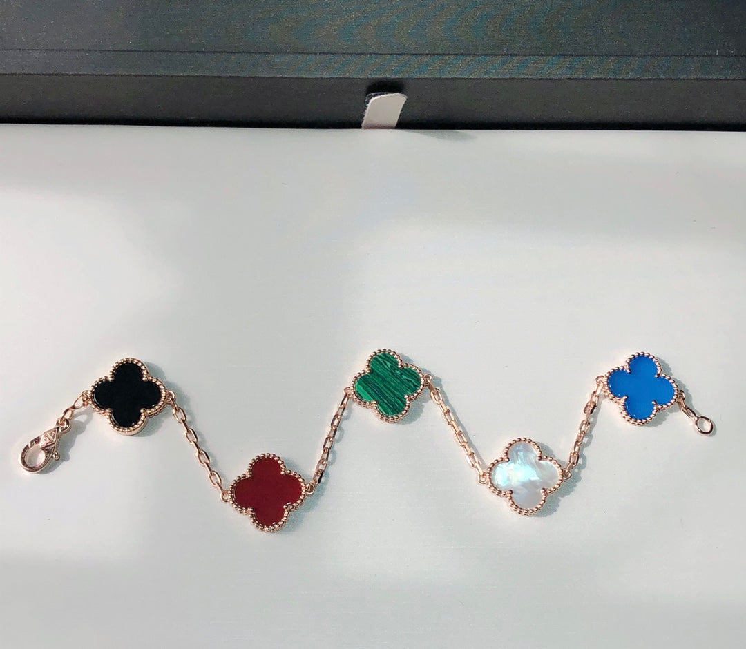 MULTICOLOR PINK GOLD BRACELET 5 MOTIFS mysite
