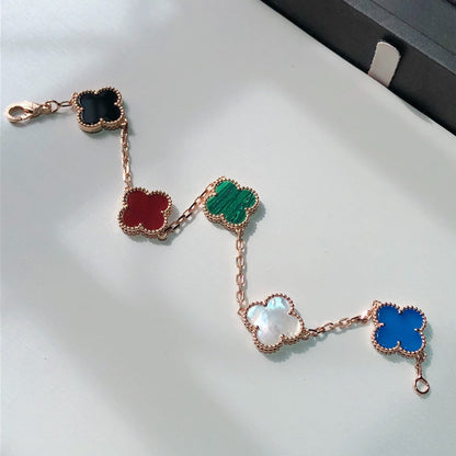 MULTICOLOR PINK GOLD BRACELET 5 MOTIFS mysite